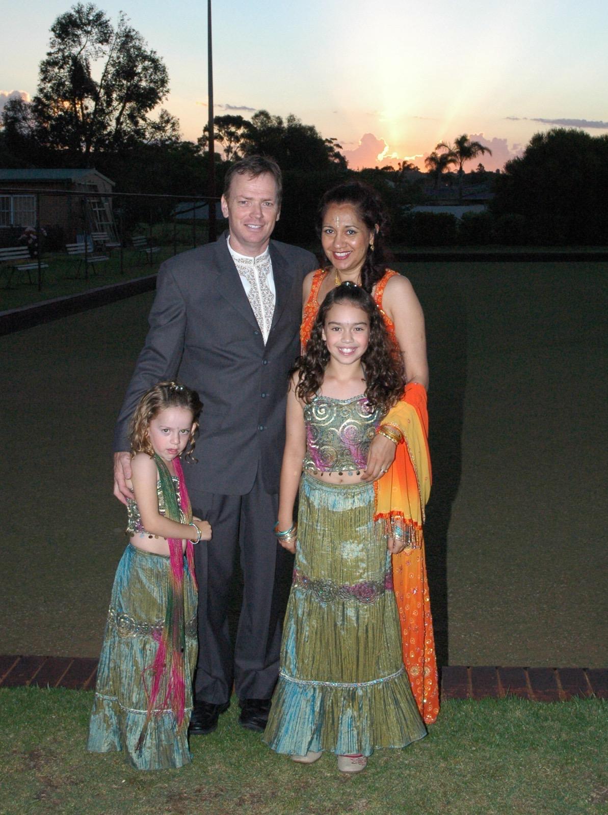 Appy with Peter and their daughters, Jasmine and Anisha