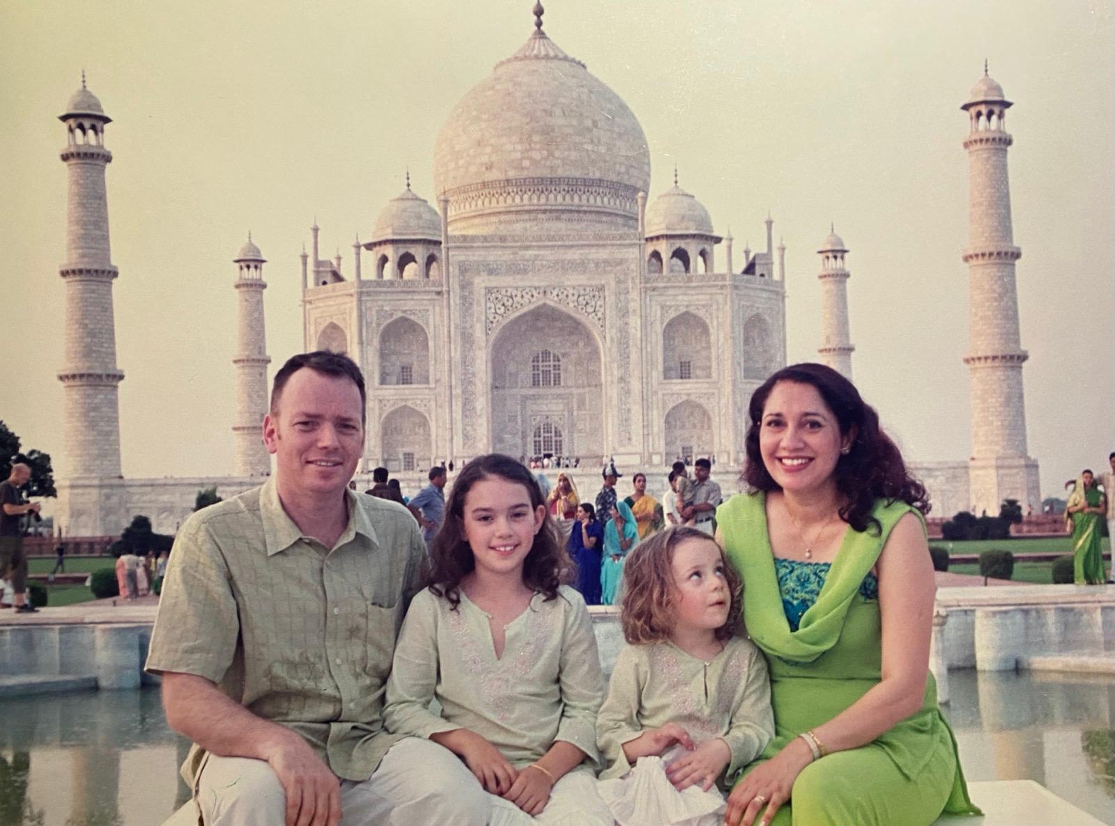 Appy with her family at the Taj Mahal