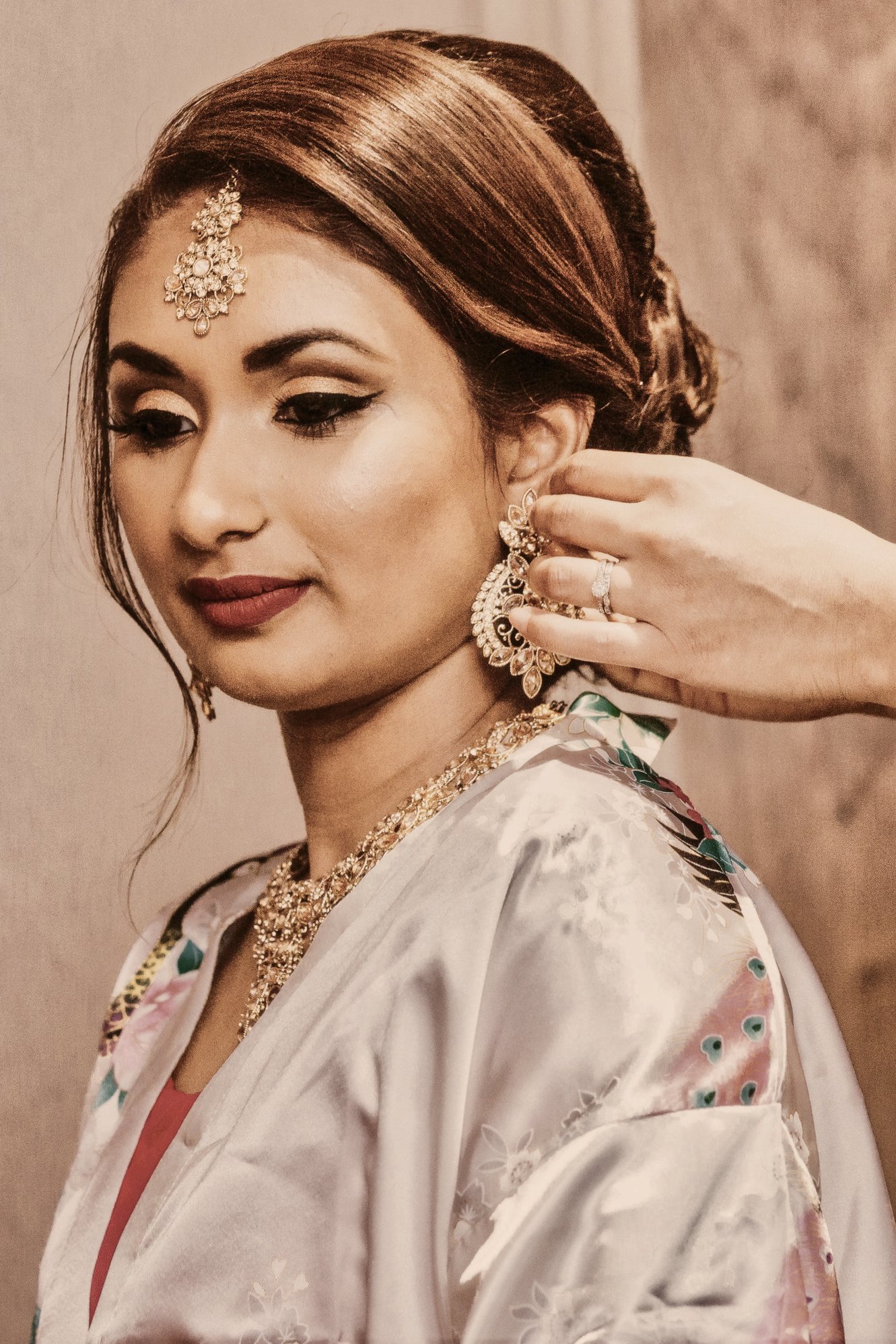 Getting ready on the wedding day